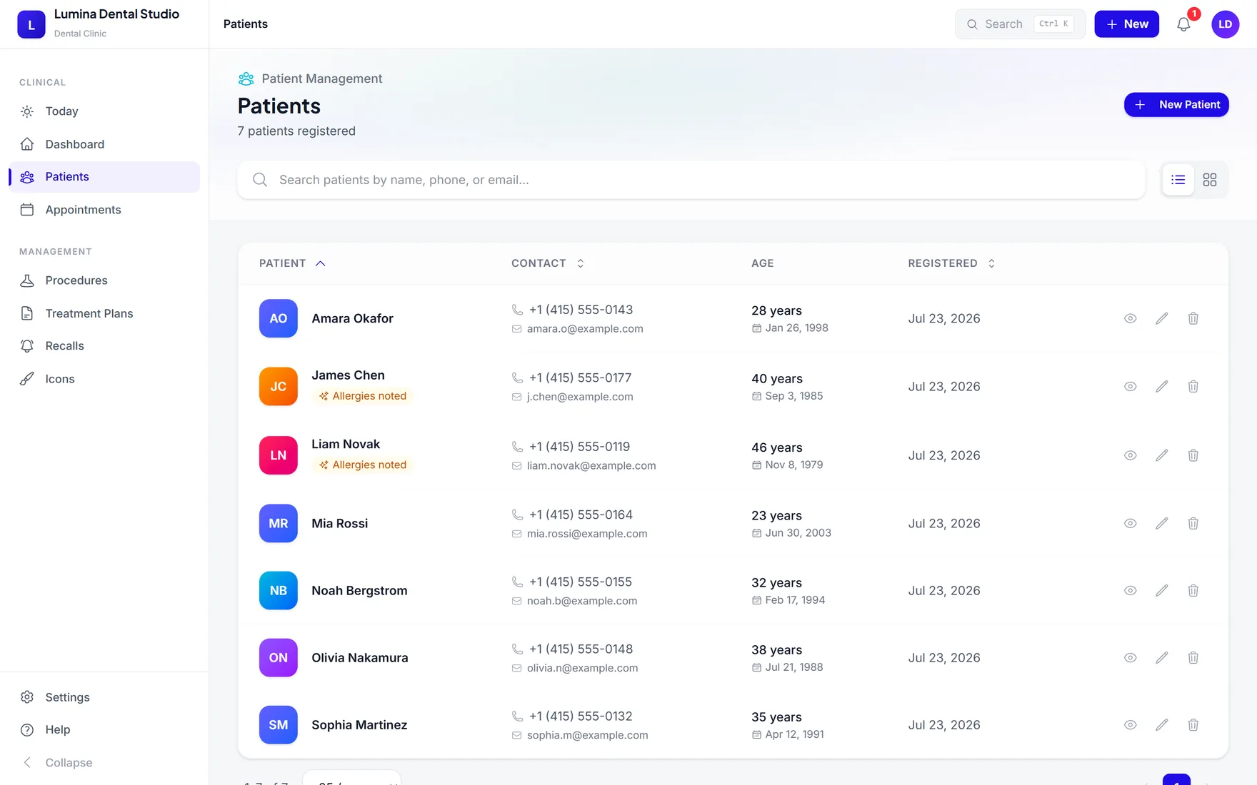 Product interface · demo data